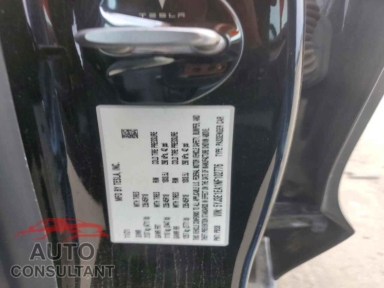 TESLA MODEL 3 2022 - 5YJ3E1EA1NF102776