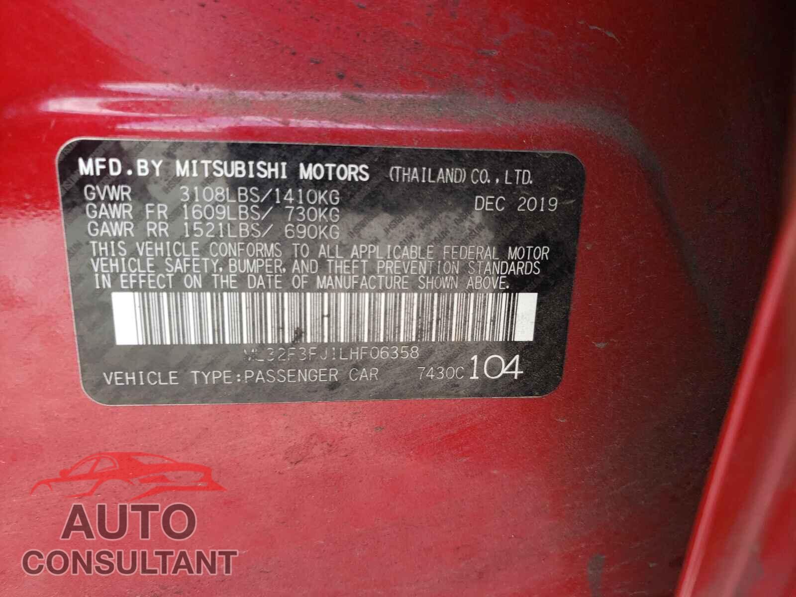 MITSUBISHI MIRAGE 2020 - ML32F3FJ1LHF06358