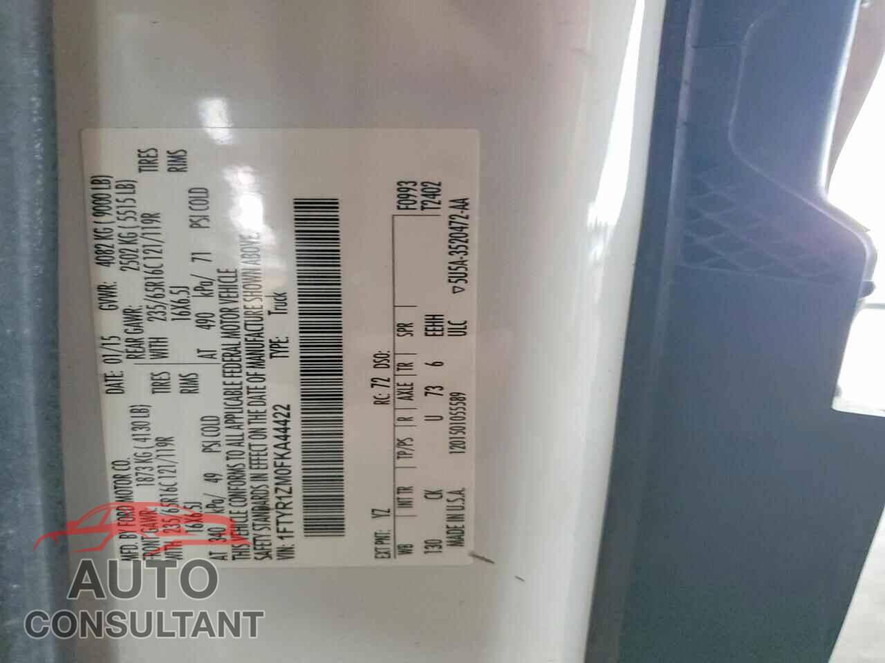 FORD TRANSIT 2015 - 1FTYR1ZM0FKA44422
