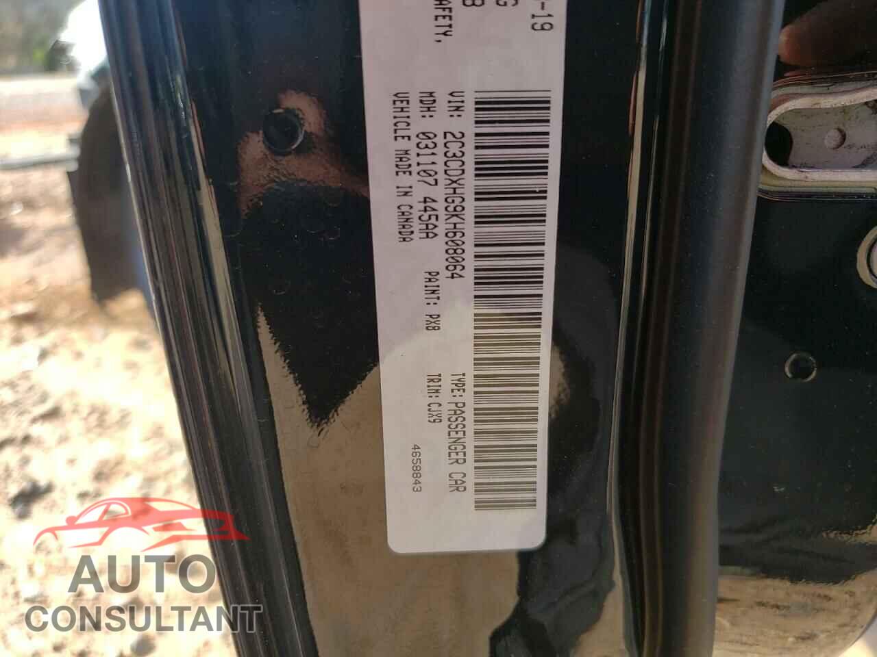 DODGE CHARGER 2019 - 2C3CDXHG9KH608064