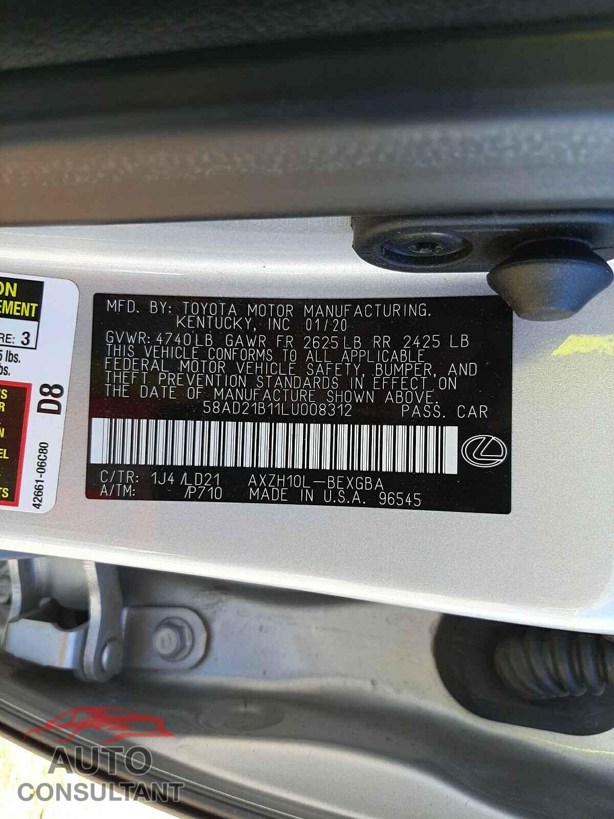 LEXUS ES300 2020 - 58AD21B11LU008312