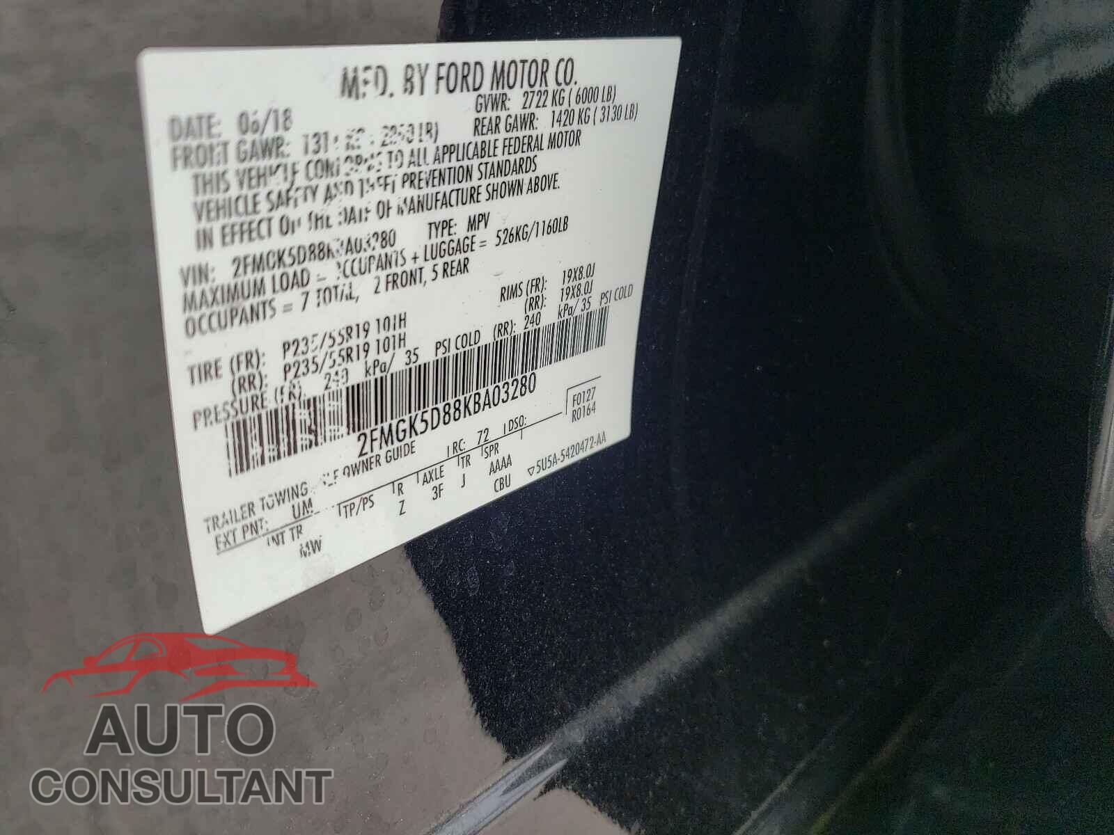 FORD FLEX 2019 - 2FMGK5D88KBA03280