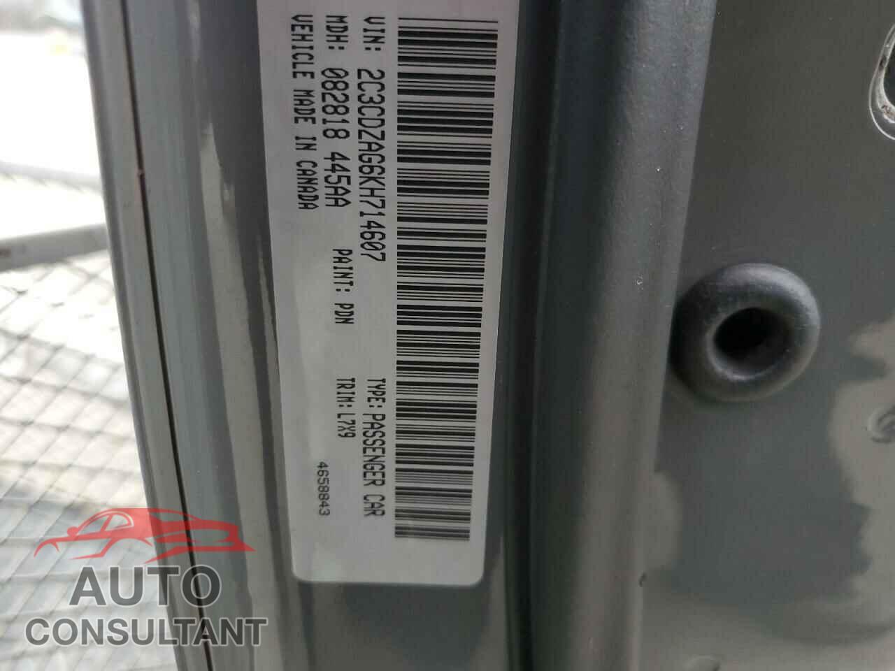 DODGE CHALLENGER 2019 - 2C3CDZAG6KH714607