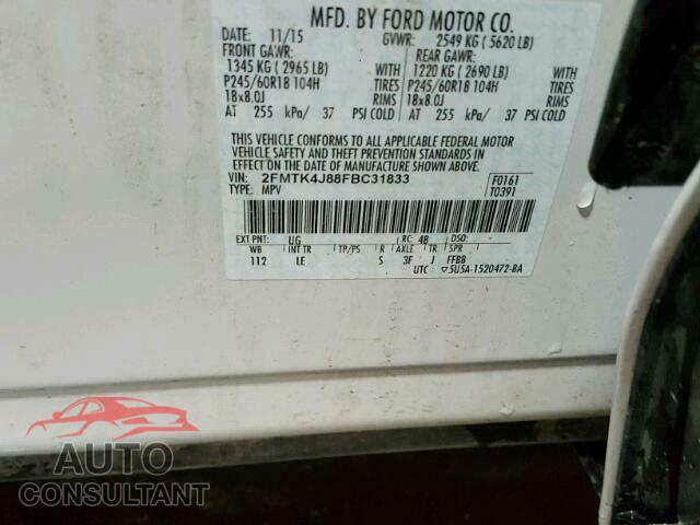 FORD EDGE SEL 2015 - 2FMTK4J88FBC31833