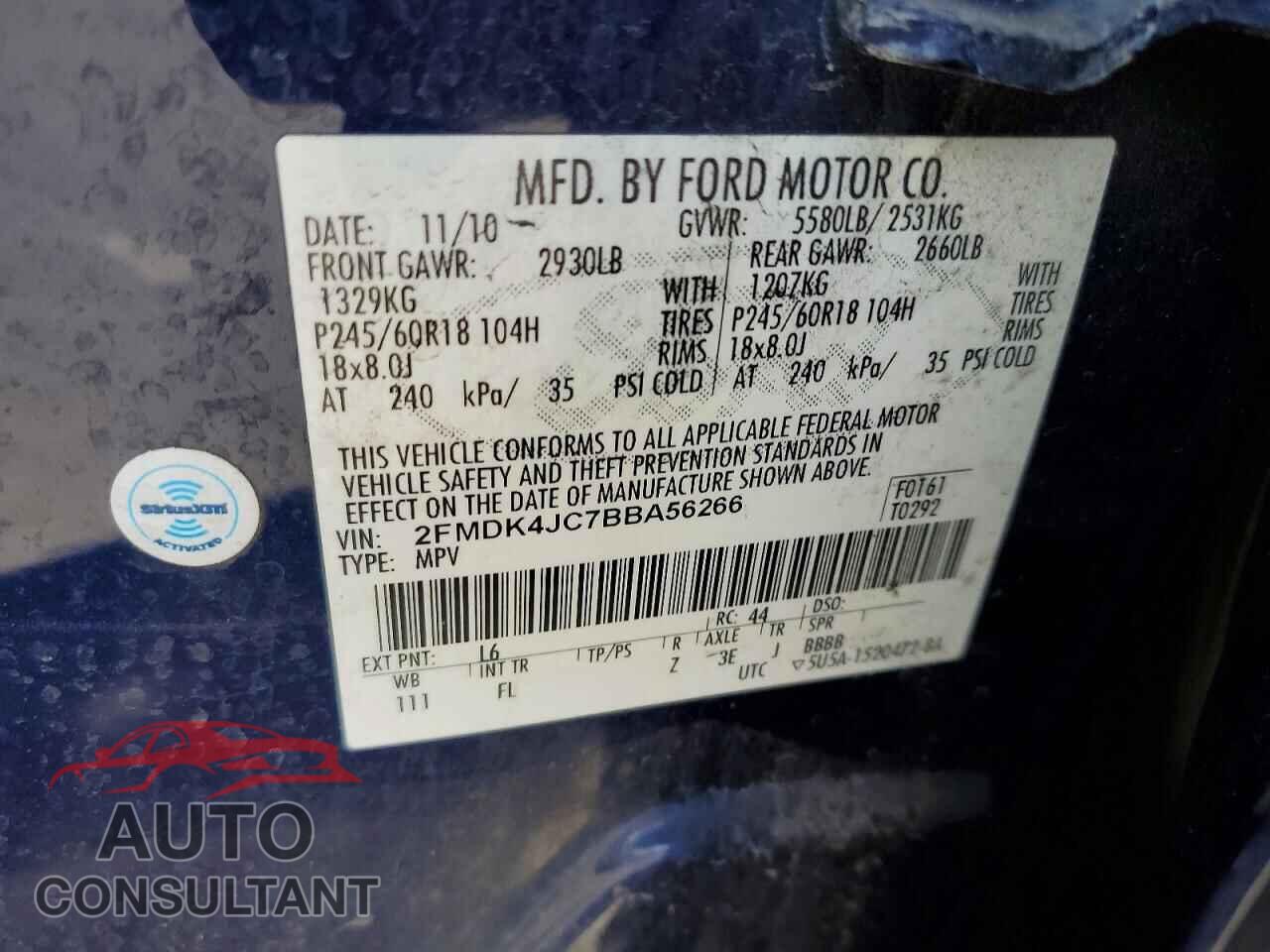 FORD EDGE 2011 - 2FMDK4JC7BBA56266