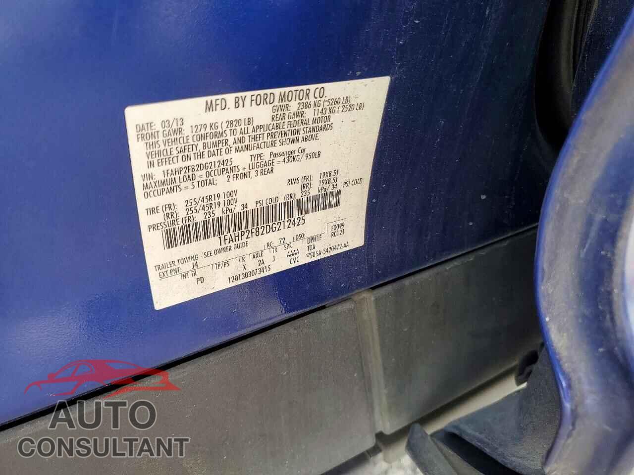 FORD TAURUS 2013 - 1FAHP2F82DG212425