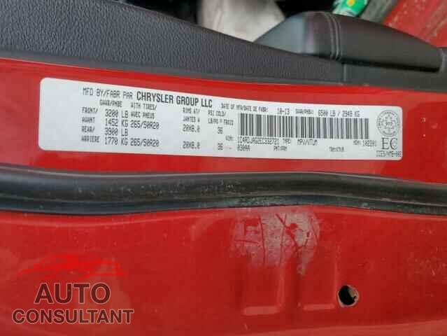 DODGE DURANGO 2014 - 1C4RDJAG2EC332721
