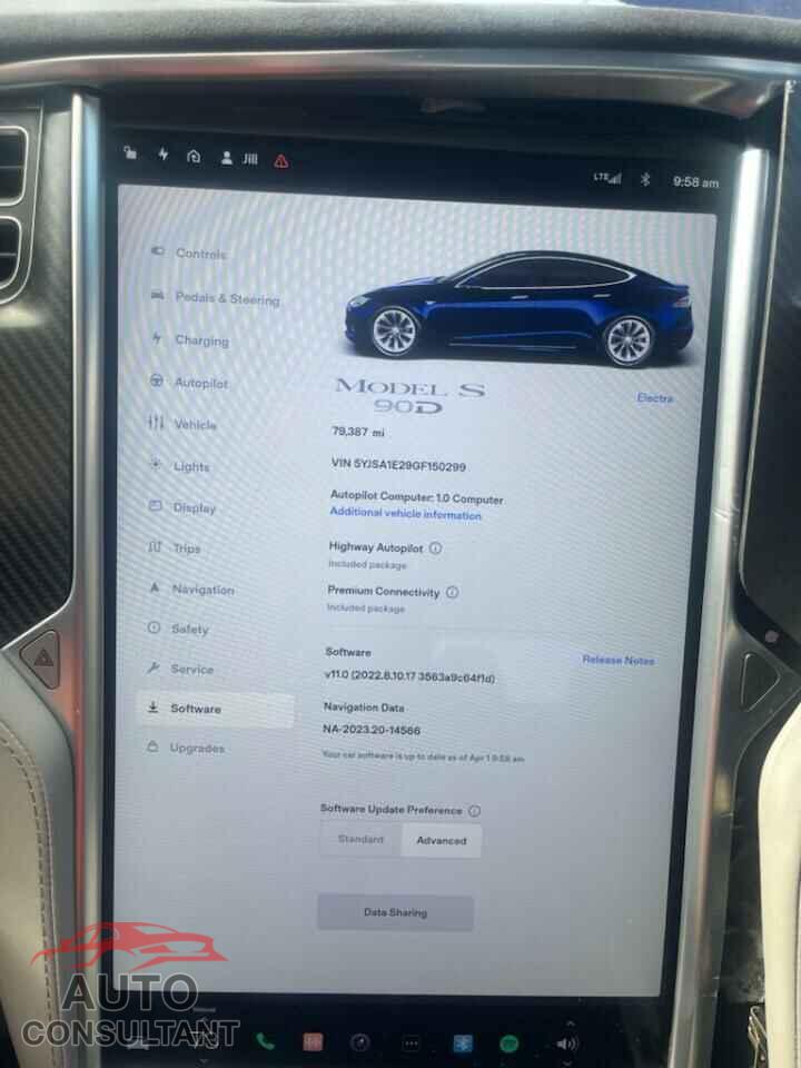 TESLA MODEL S 2016 - 5YJSA1E29GF150299