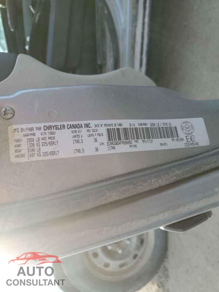 DODGE CARAVAN 2015 - 2C4RDGBG4FR500093