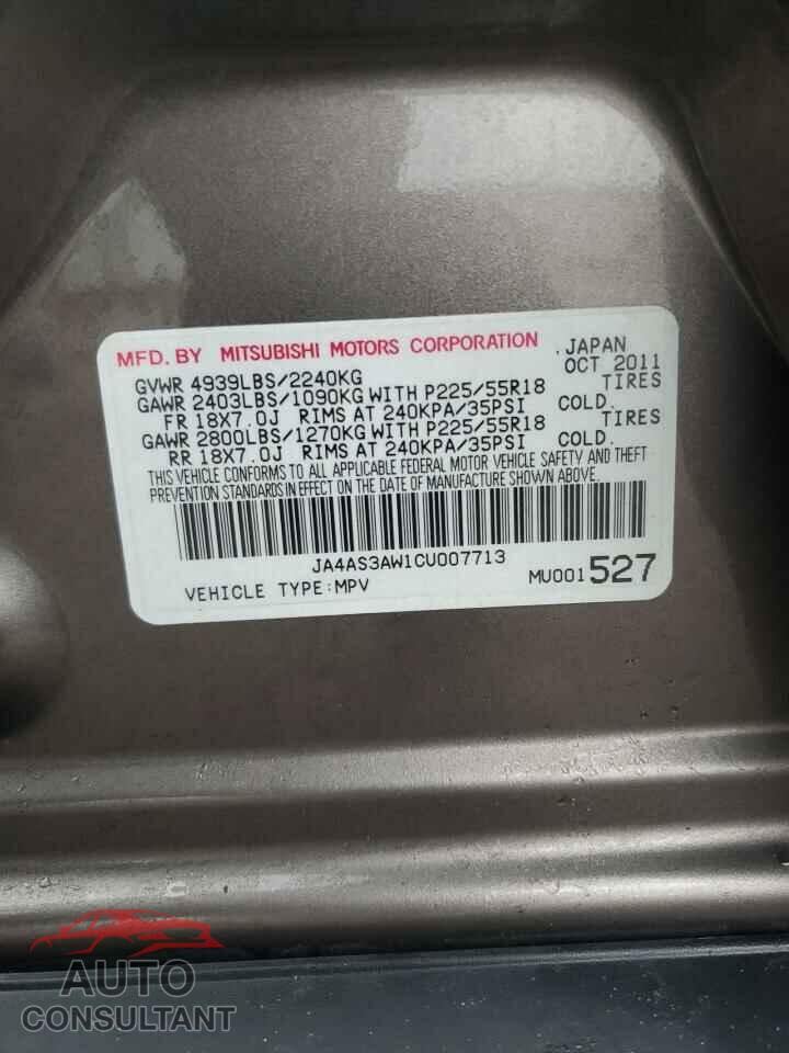 MITSUBISHI OUTLANDER 2012 - JA4AS3AW1CU007713