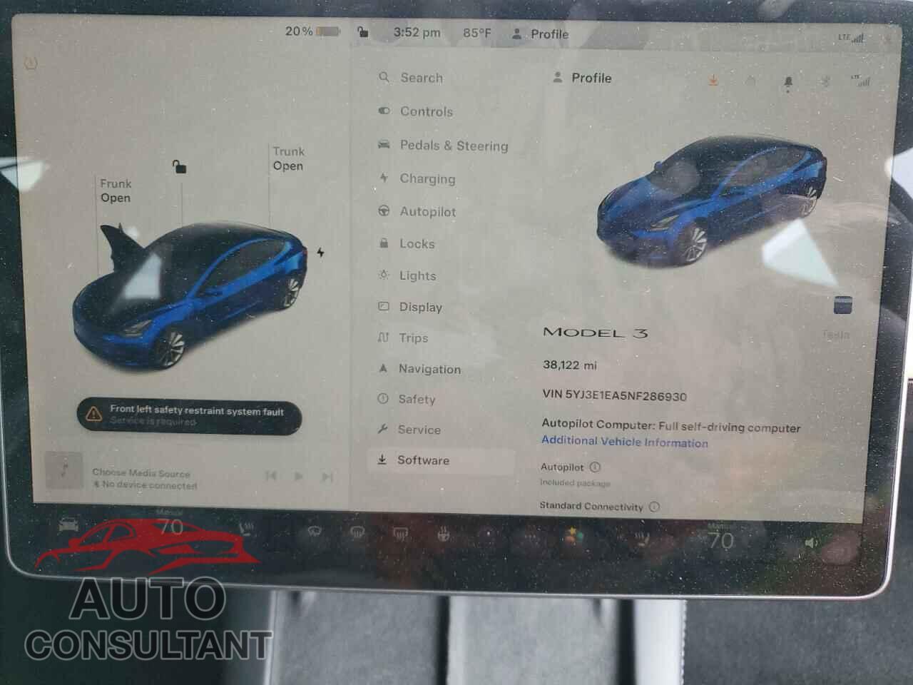 TESLA MODEL 3 2022 - 5YJ3E1EA5NF286930