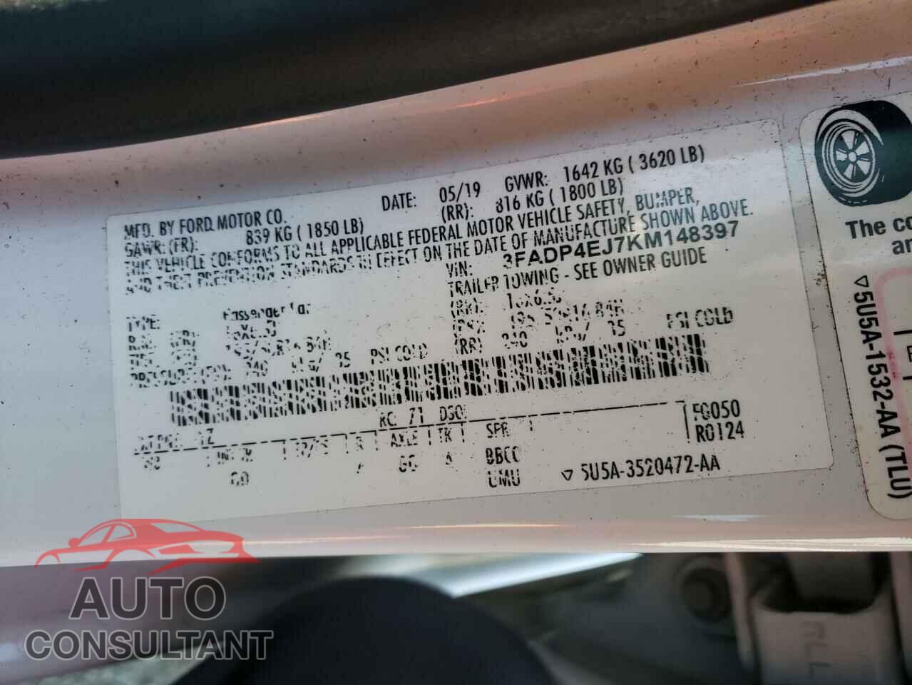 FORD FIESTA 2019 - 3FADP4EJ7KM148397