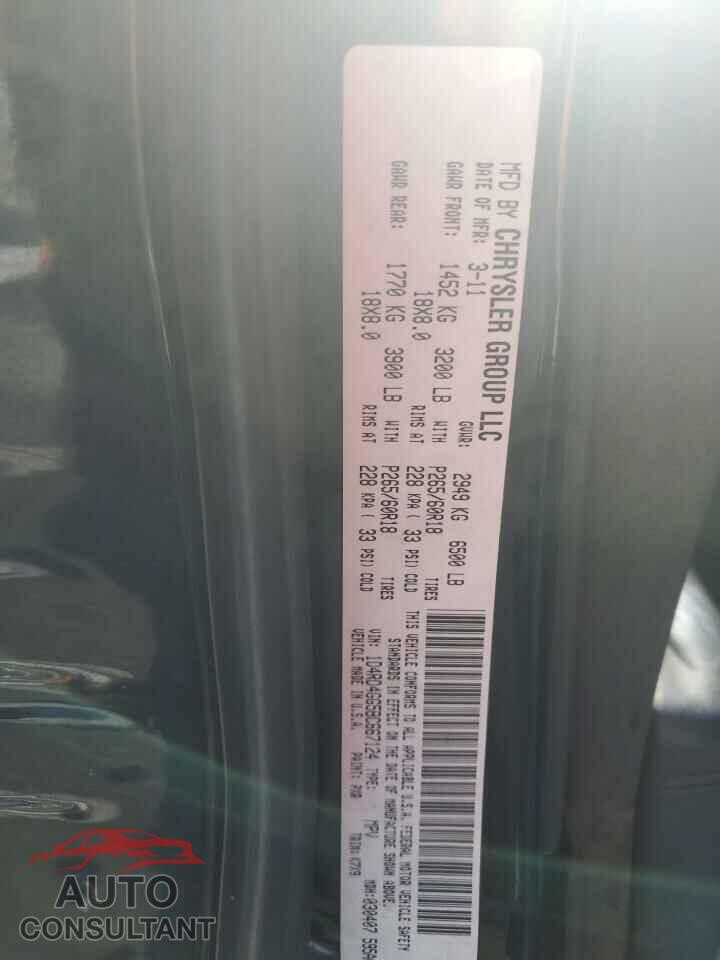 DODGE DURANGO 2011 - 1D4RD4GG5BC667124