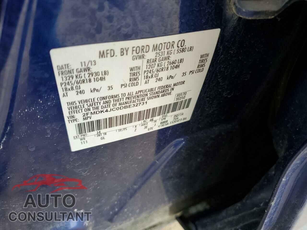 FORD EDGE 2013 - 2FMDK4JC0DBE32731