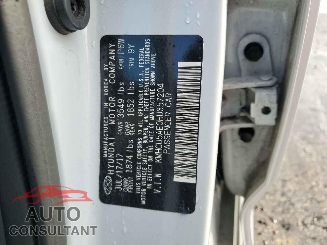 HYUNDAI ACCENT 2017 - KMHCU5AE0HU357204