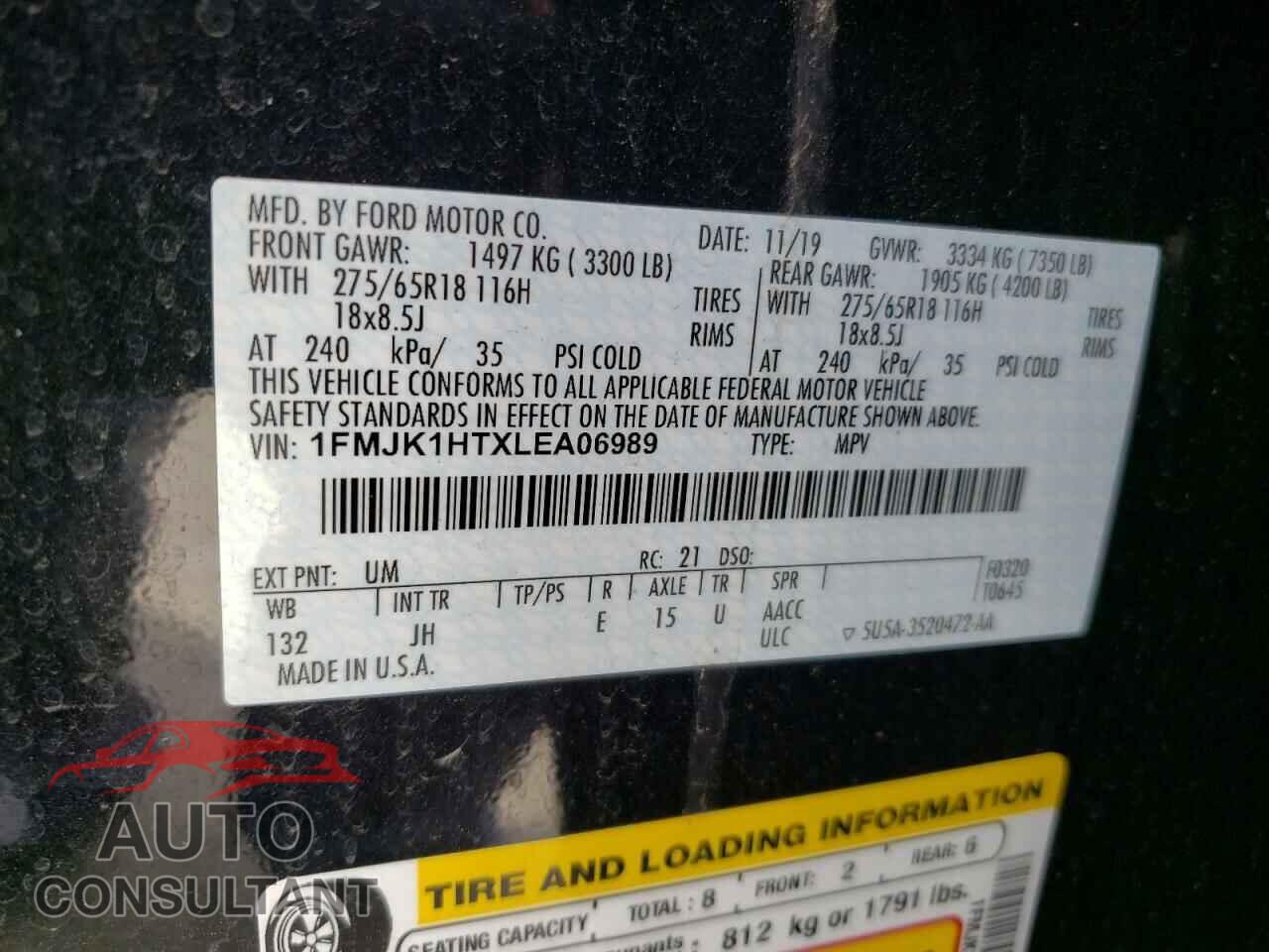 FORD EXPEDITION 2020 - 1FMJK1HTXLEA06989