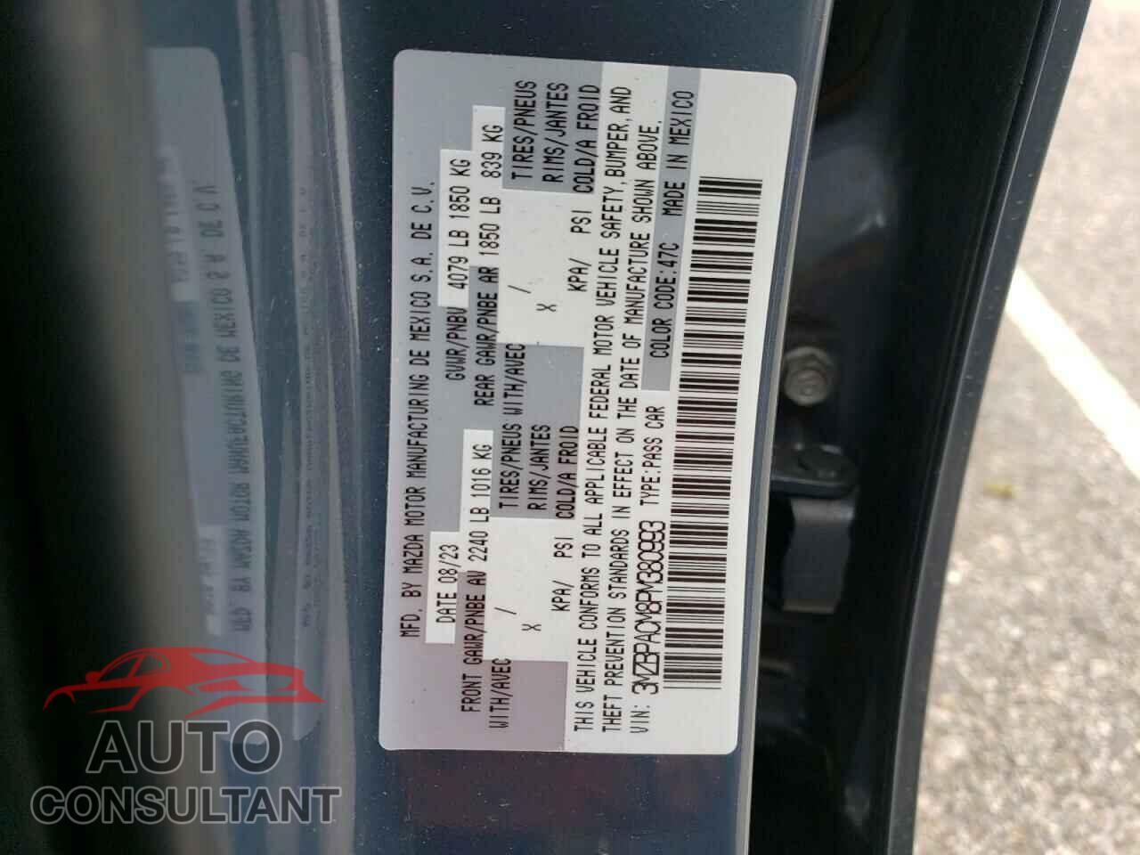 MAZDA 3 2023 - 3MZBPACM8PM380993