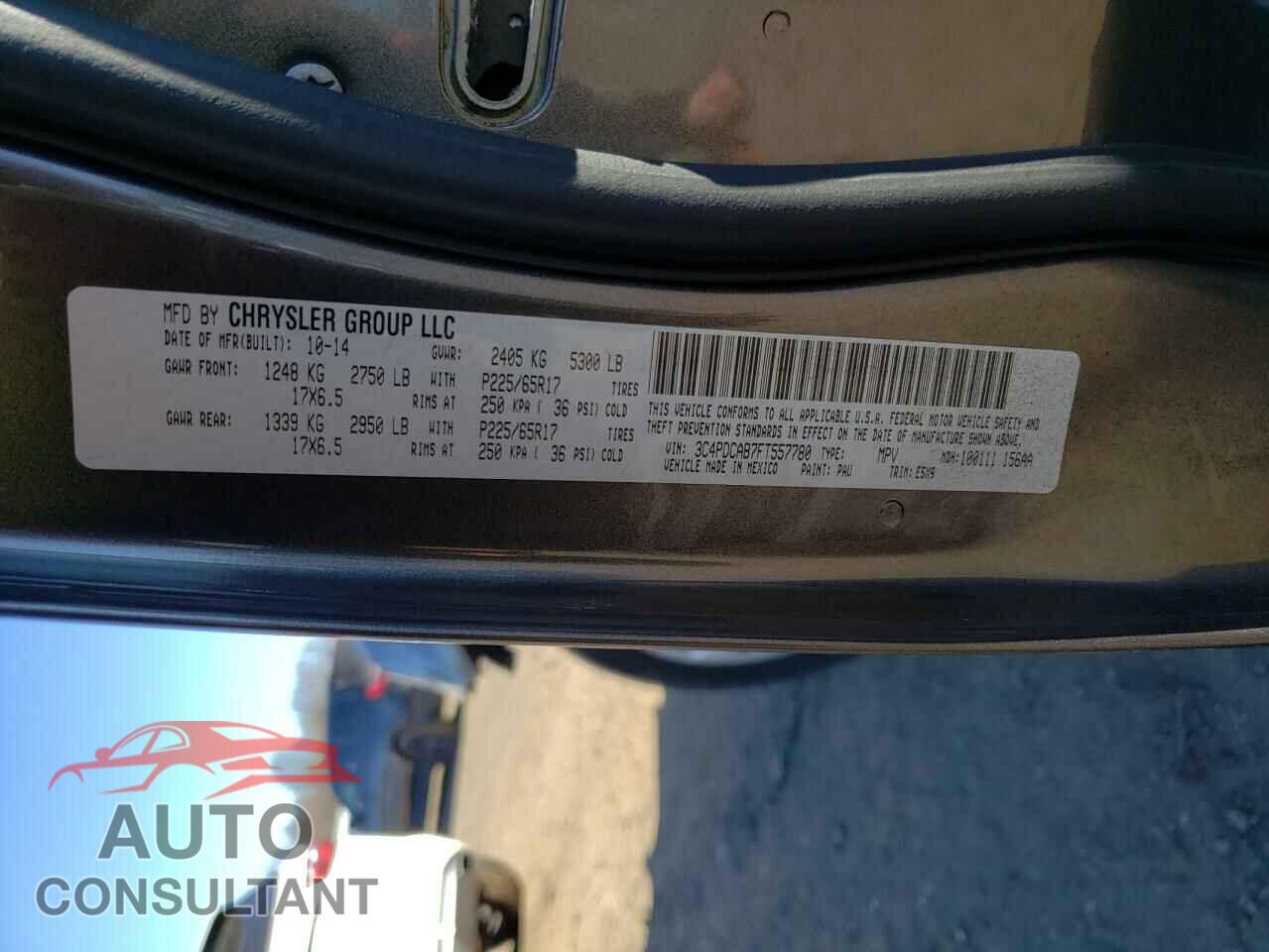 DODGE JOURNEY 2015 - 3C4PDCAB7FT557780