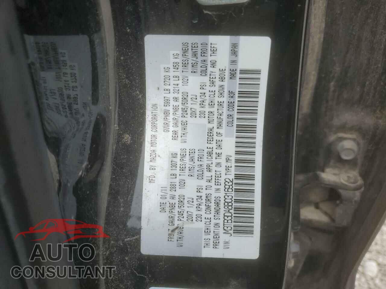 MAZDA CX-9 2011 - JM3TB3DA8B0316932