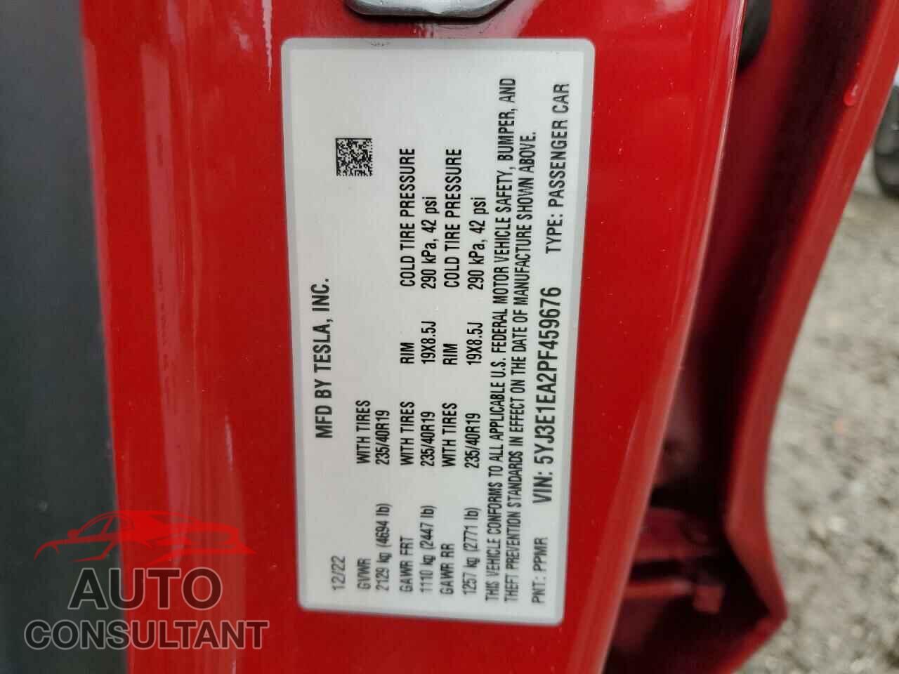 TESLA MODEL 3 2023 - 5YJ3E1EA2PF459676