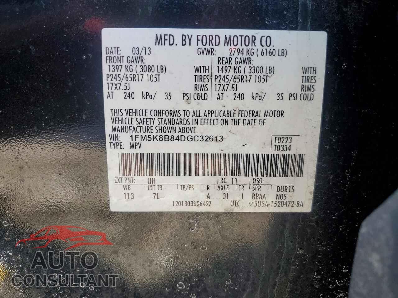 FORD EXPLORER 2013 - 1FM5K8B84DGC32613