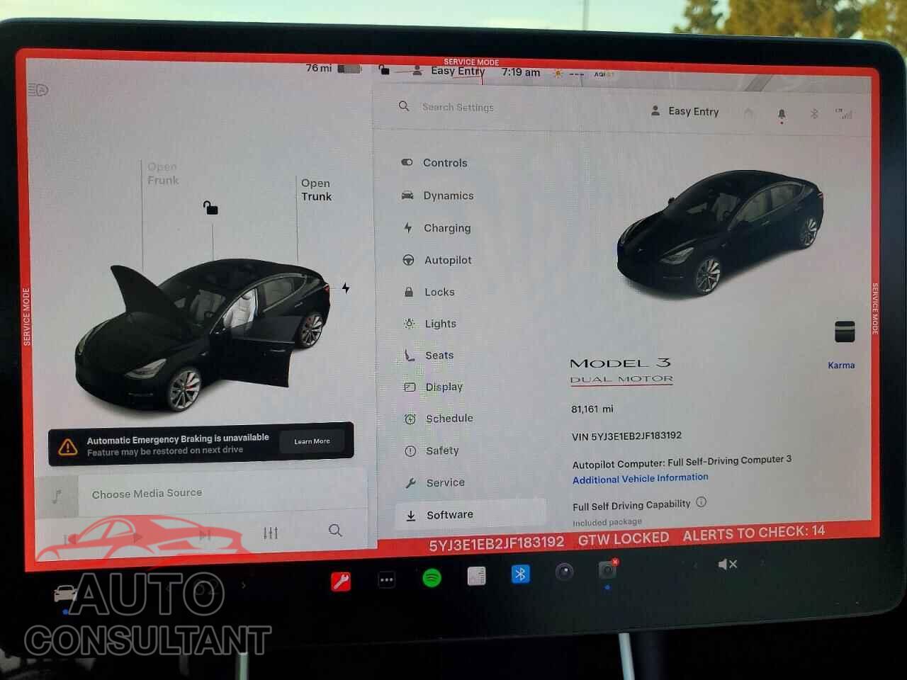 TESLA MODEL 3 2018 - 5YJ3E1EB2JF183192