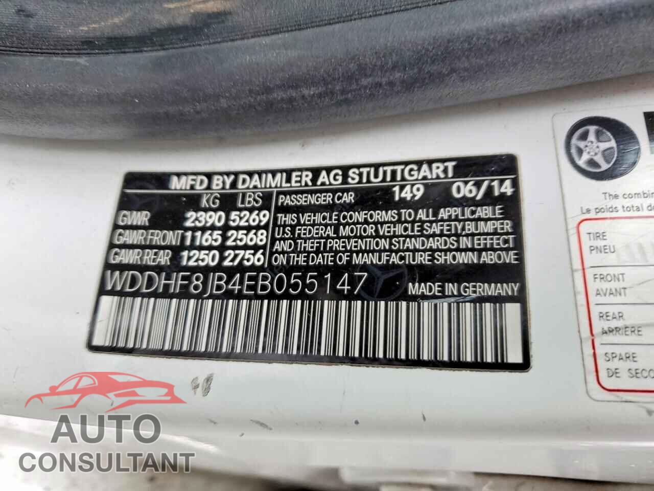 MERCEDES-BENZ E-CLASS 2014 - WDDHF8JB4EB055147