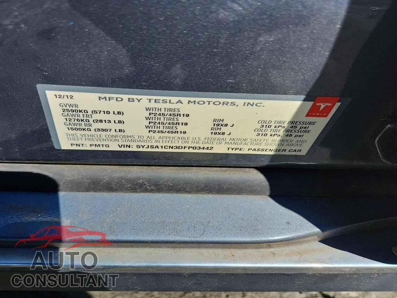 TESLA MODEL S 2013 - 5YJSA1CN3DFP03442