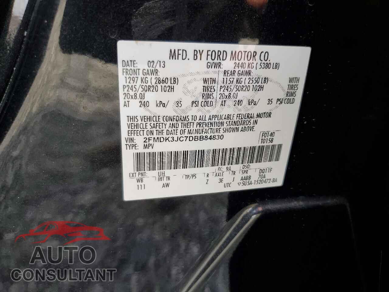 FORD EDGE 2013 - 2FMDK3JC7DBB84830