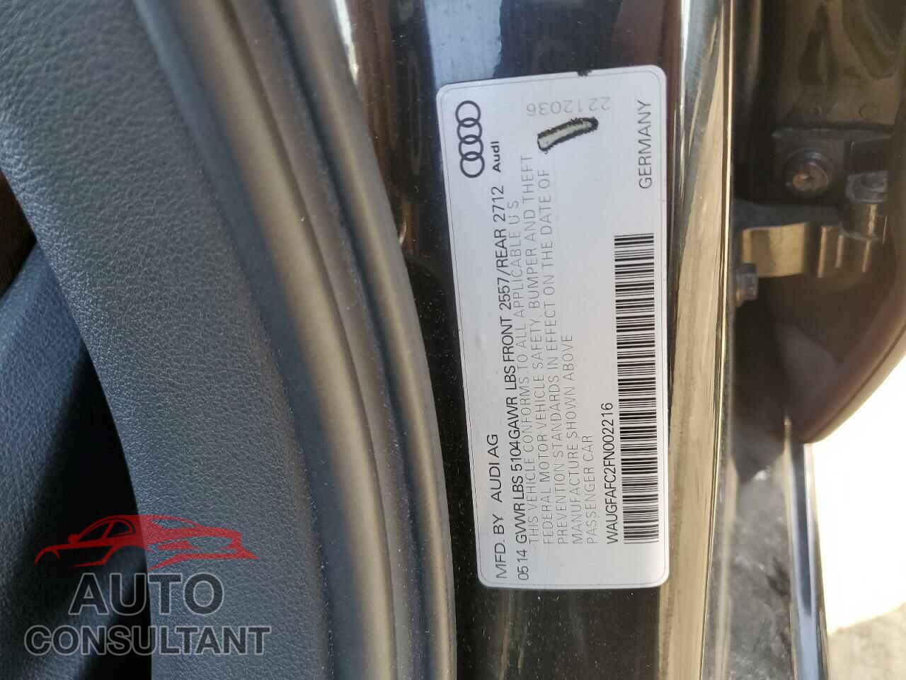 AUDI A6 2015 - WAUGFAFC2FN002216