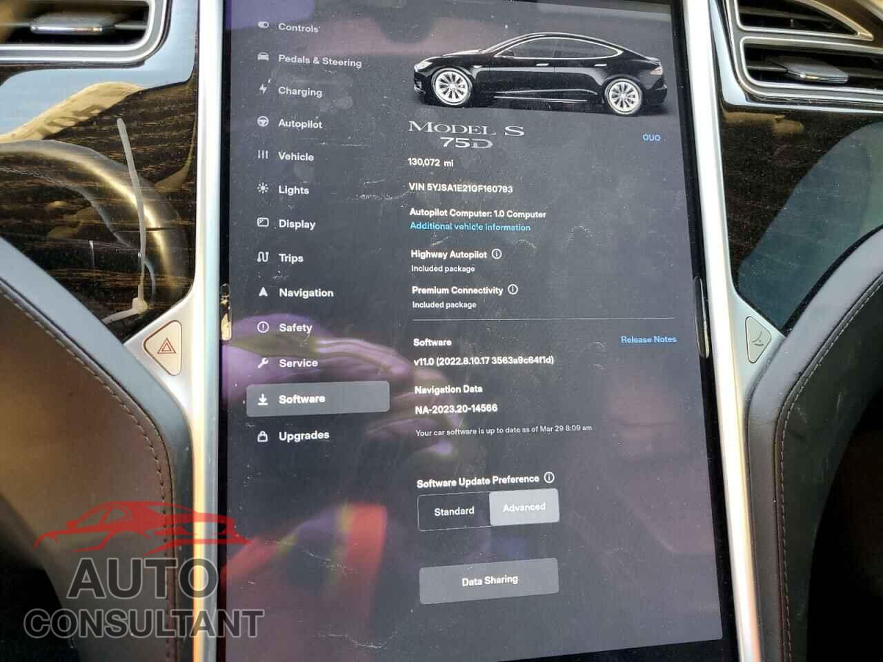 TESLA MODEL S 2016 - 5YJSA1E21GF160793