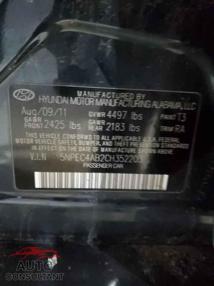 HYUNDAI SONATA 2012 - 5NPEC4AB2CH352203