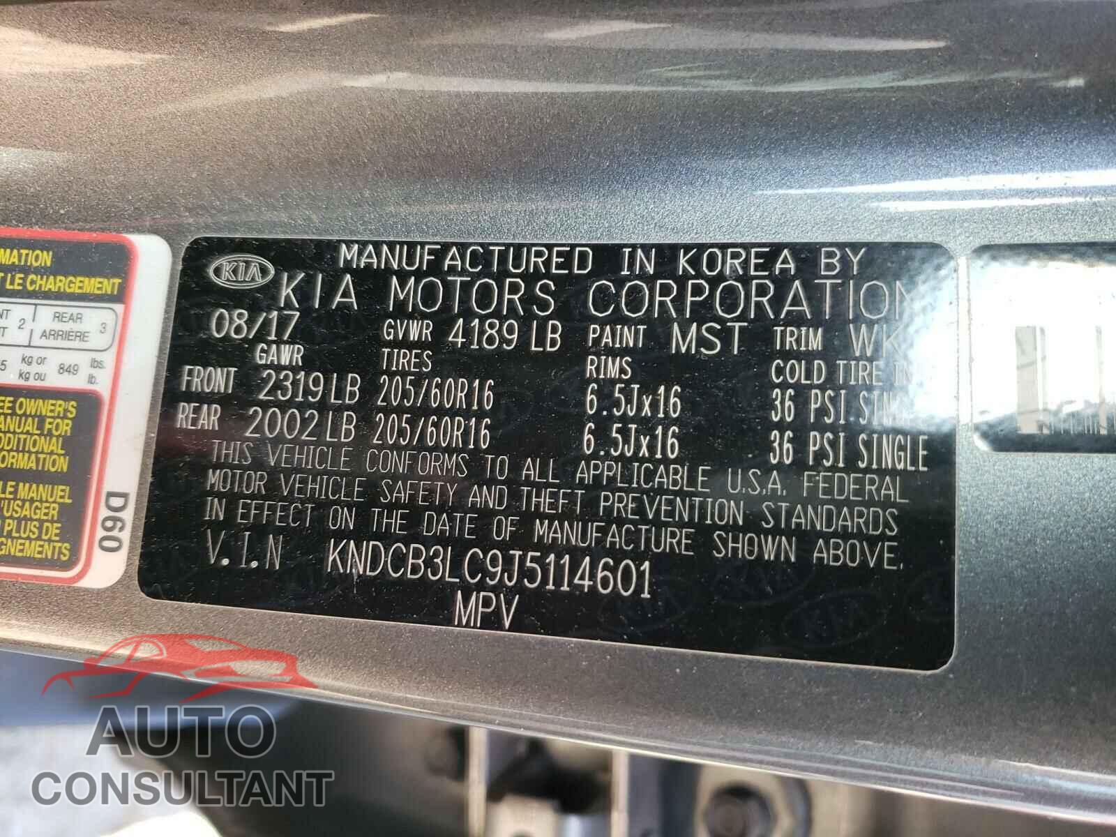 KIA NIRO 2018 - KNDCB3LC9J5114601