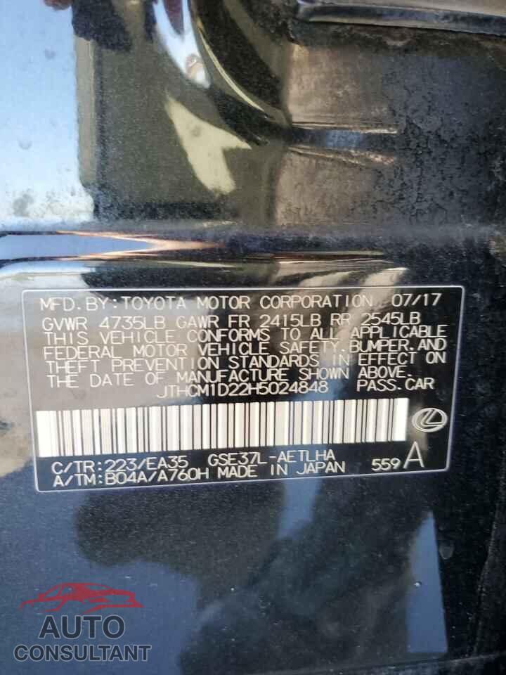 LEXUS IS 2017 - JTHCM1D22H5024848
