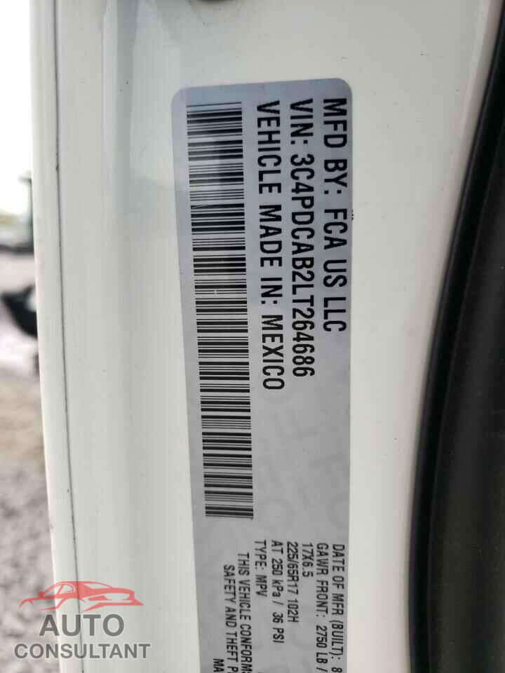 DODGE JOURNEY 2020 - 3C4PDCAB2LT264686