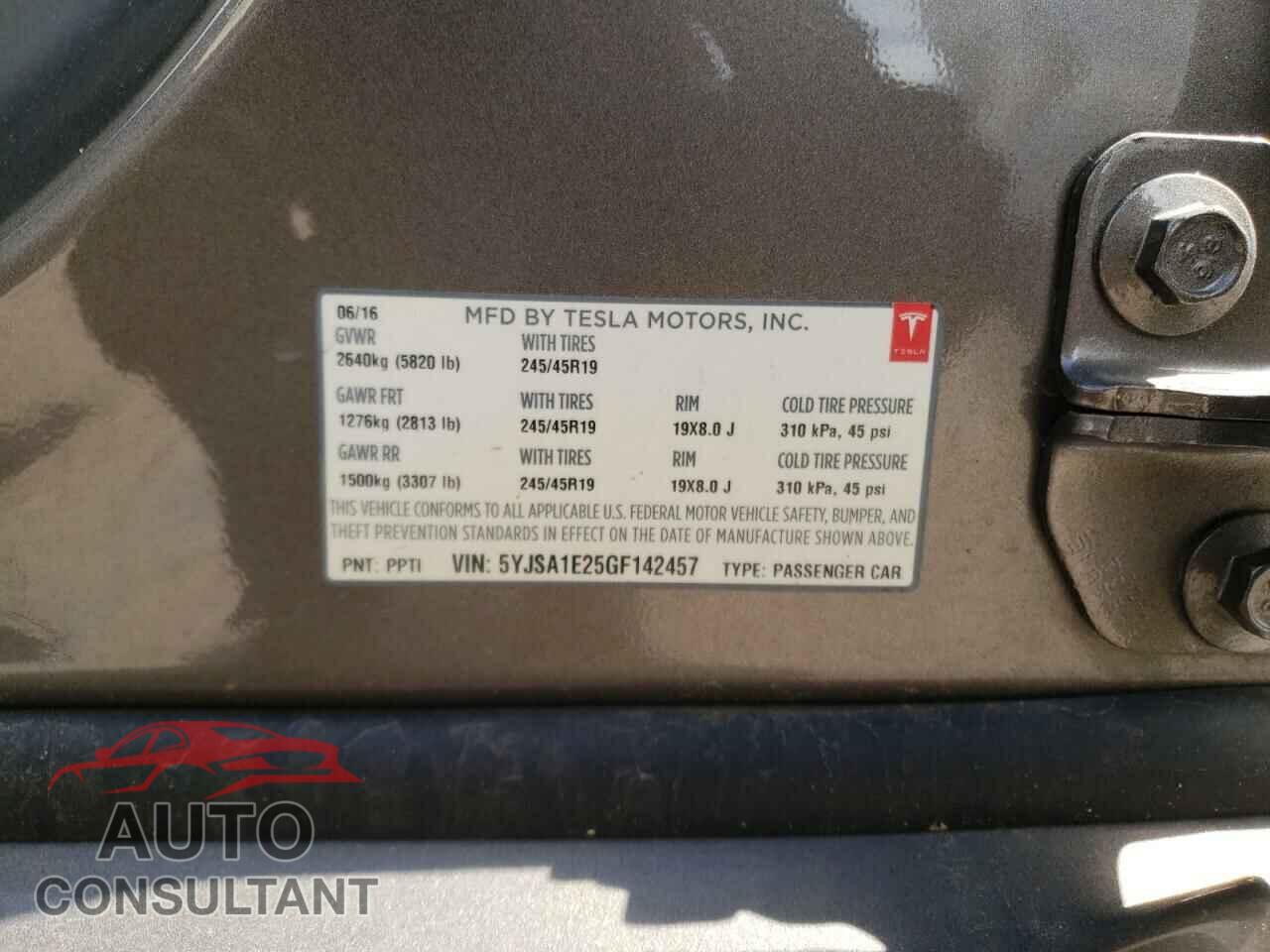 TESLA MODEL S 2016 - 5YJSA1E25GF142457