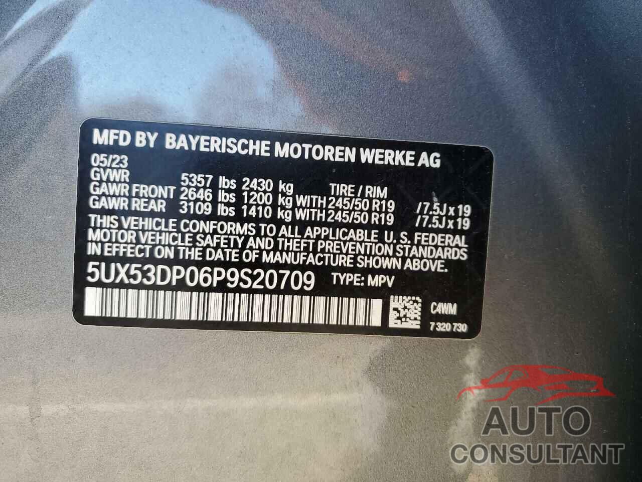 BMW X3 2023 - 5UX53DP06P9S20709