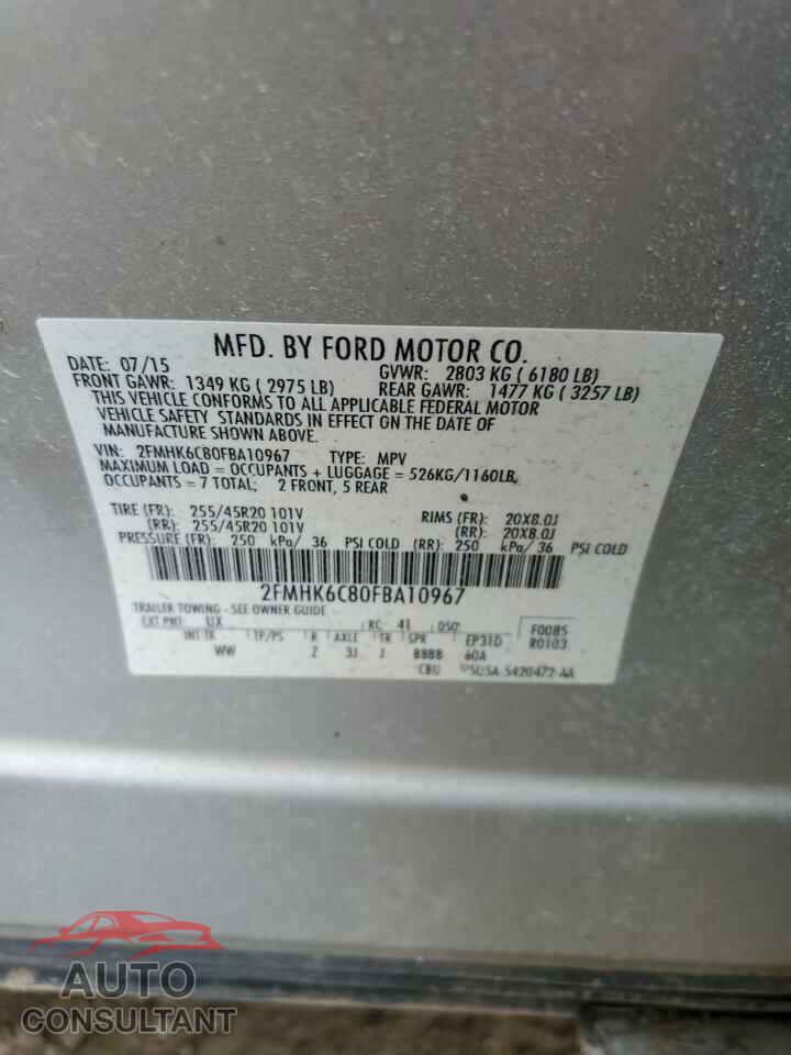FORD FLEX 2015 - 2FMHK6C80FBA10967