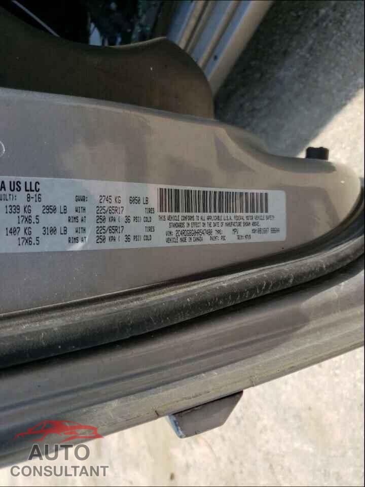 DODGE GRAND CARA 2017 - 2C4RDGBG0HR547480