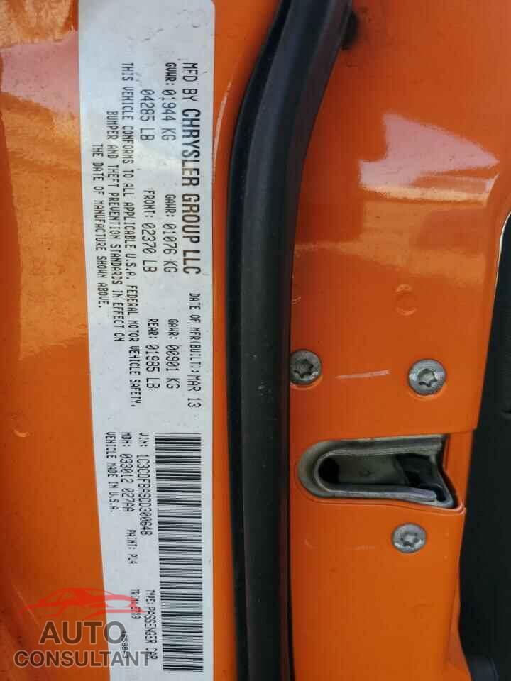 DODGE DART 2013 - 1C3CDFBA9DD300648
