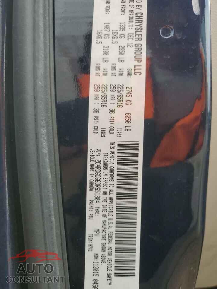DODGE CARAVAN 2013 - 2C4RDGCG6DR651304