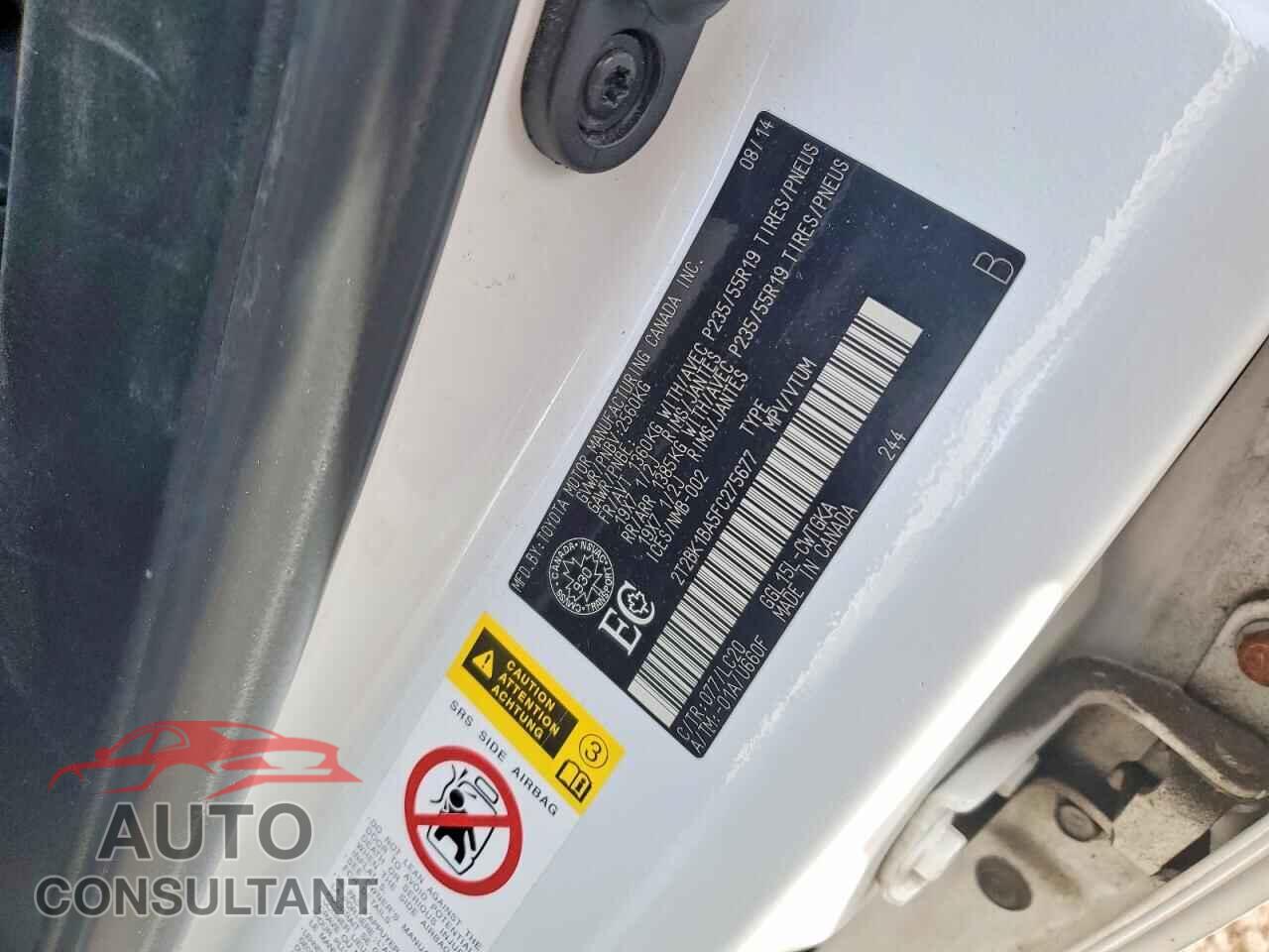 LEXUS RX350 2015 - 2T2BK1BA5FC275677