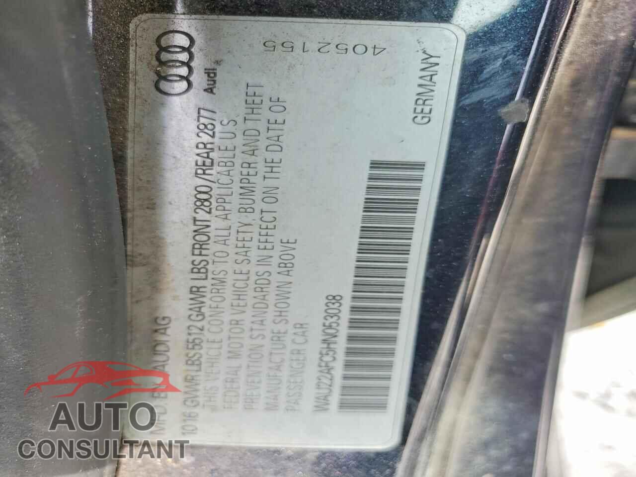 AUDI A7 2017 - WAU22AFC5HN053038