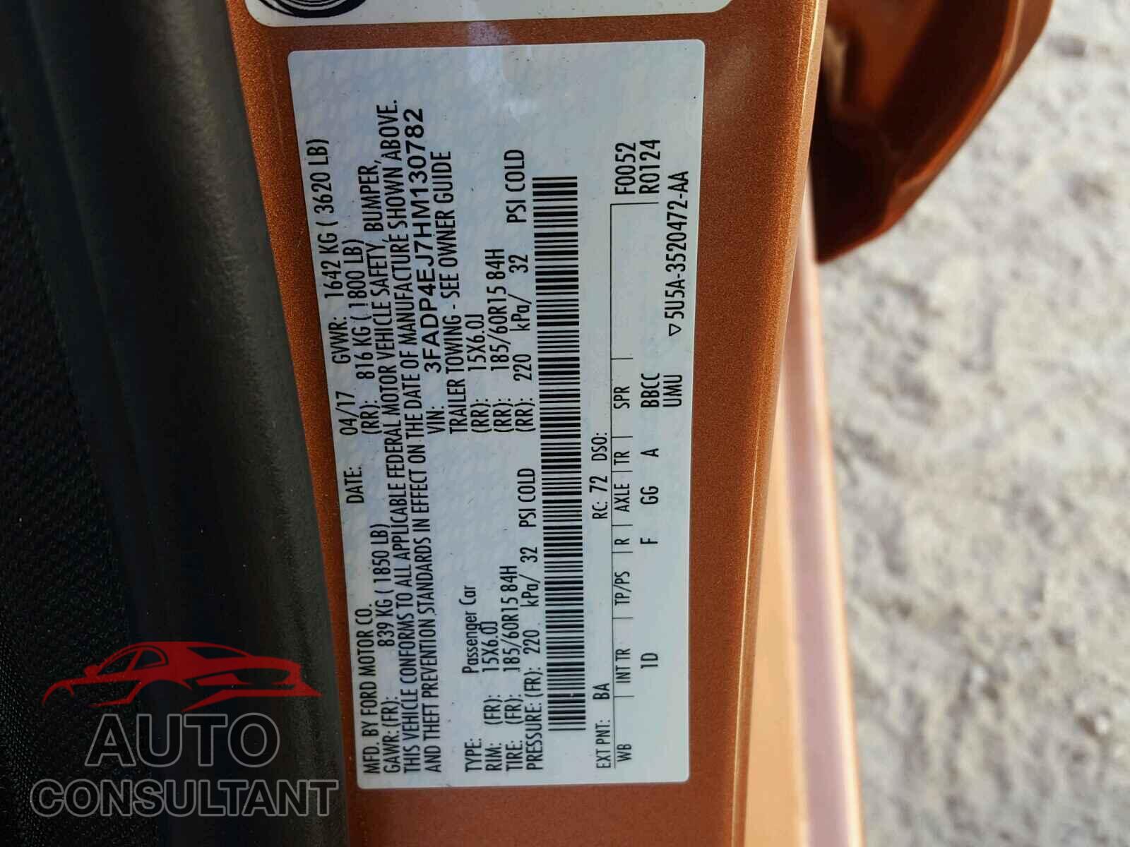 FORD FIESTA SE 2017 - 3FADP4EJ7HM130782