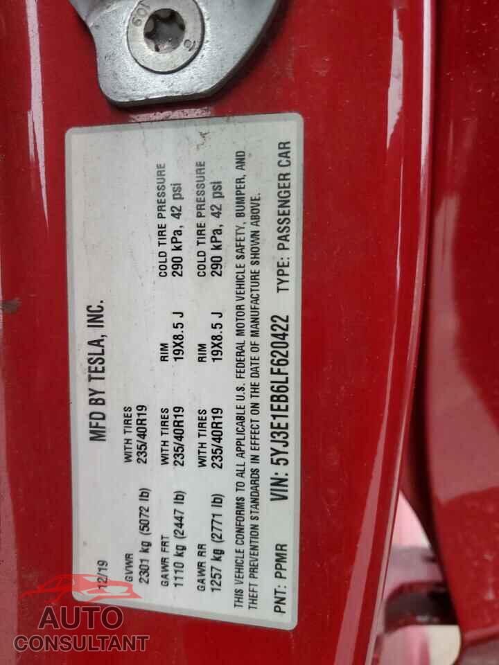 TESLA MODEL 3 2020 - 5YJ3E1EB6LF620422