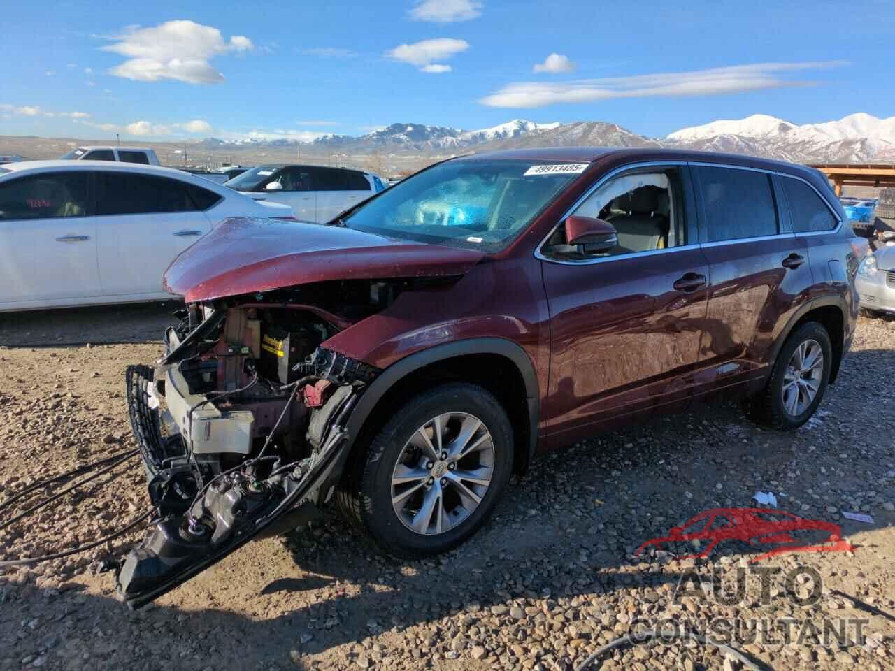 TOYOTA HIGHLANDER 2014 - 5TDBKRFH9ES005660