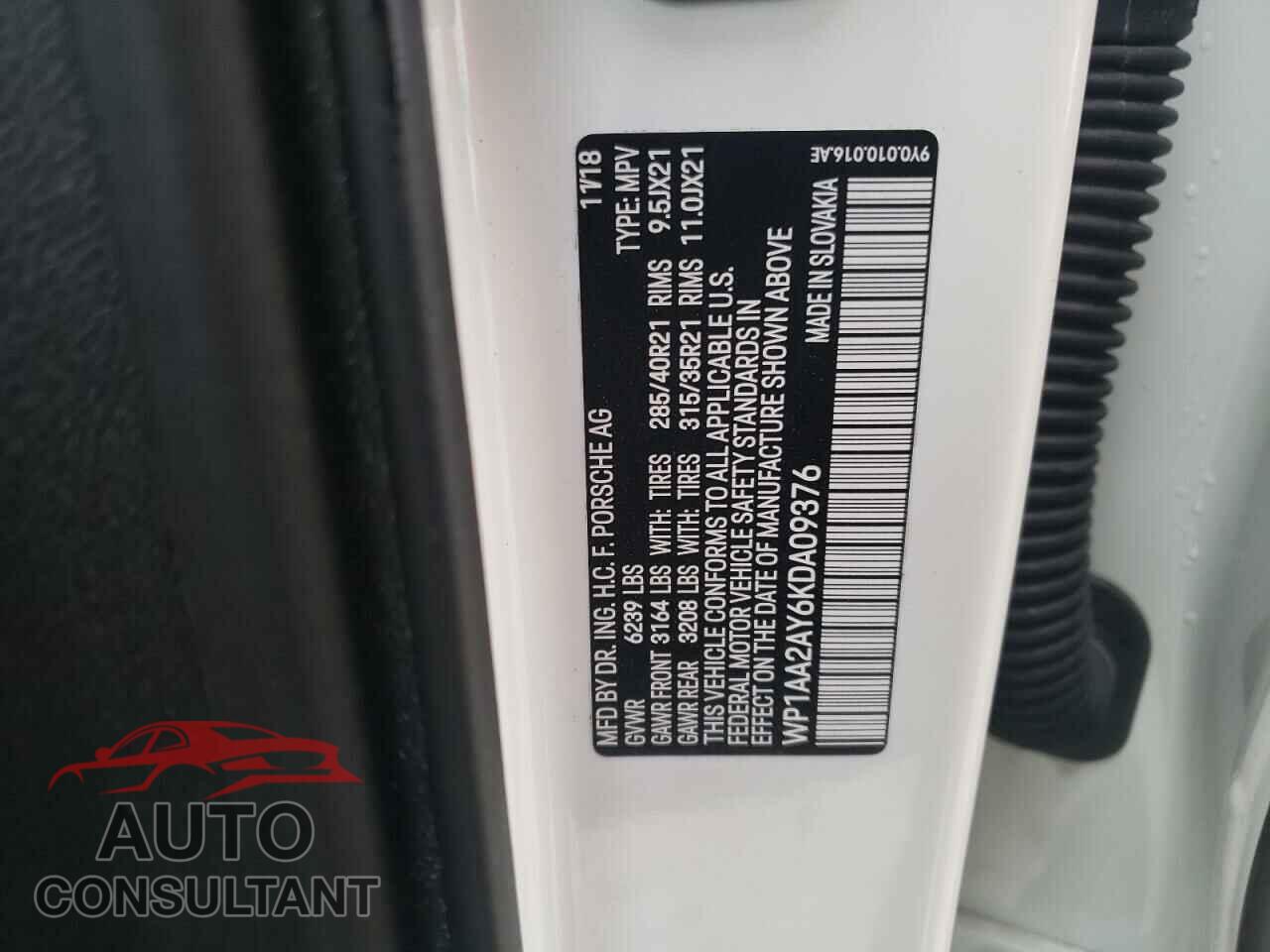 PORSCHE CAYENNE 2019 - WP1AA2AY6KDA09376