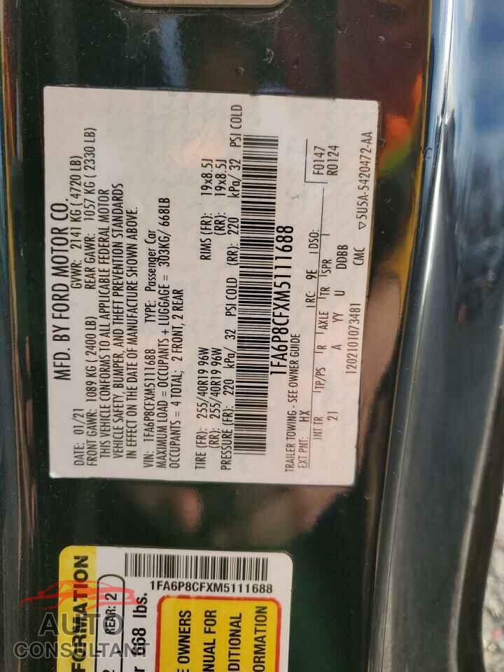 FORD MUSTANG 2021 - 1FA6P8CFXM5111688