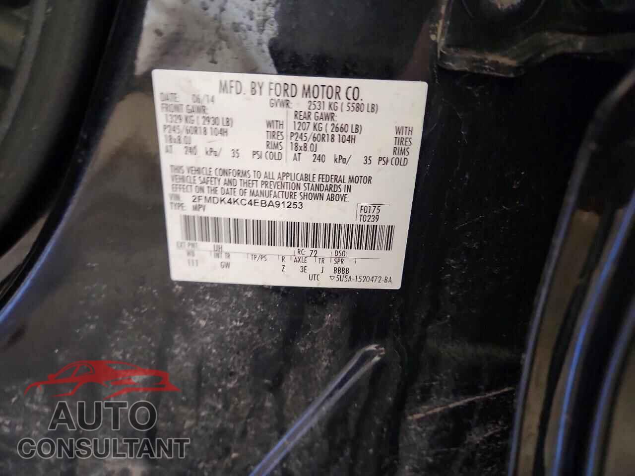 FORD EDGE 2014 - 2FMDK4KC4EBA91253
