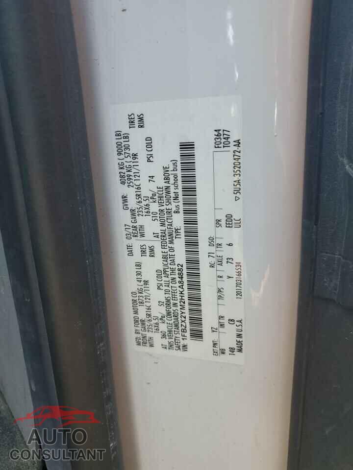 FORD TRANSIT 2017 - 1FBZX2YM2HKA84882